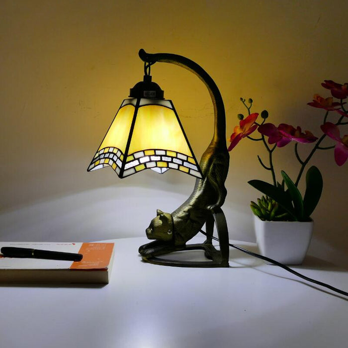 Lampade da tavolo Tiffany in vetro colorato con luce artistica per studio/camera da letto/soggiorno