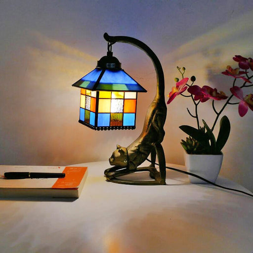 lamps,lamp,tiffany,tiffany style,vintage,retro,flower,colorful glass,table lamps,butterful,bedside table,coffee table