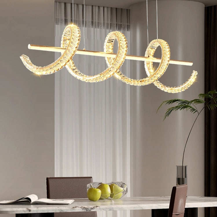 Modern Gold Art Light Luxury Crystal Pendant Chandelier for Dining Roo ...