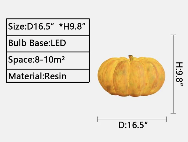 D16.5"*H9.8" pumpkin,garden,festival,lamp,lamps,art,table lamp,bedside,study desk
