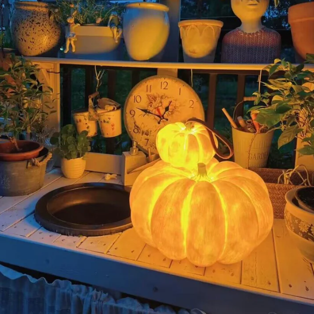 pumpkin,garden,festival,lamp,lamps,art,table lamp,bedside,study desk