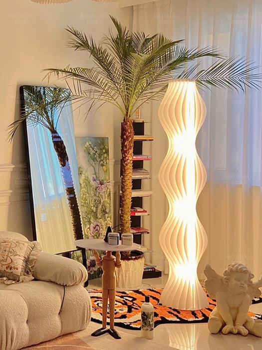 Lámpara Hula de arte minimalista nórdico, lámpara de pie con luz ambiental para sala de estar/dormitorio/sala de estudio