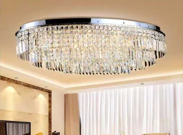Extra Large Flush Mount Multi-tier Crystal Chandelier Modern Luxury Light Fixture For Living Room/Dining Room/Bedroom