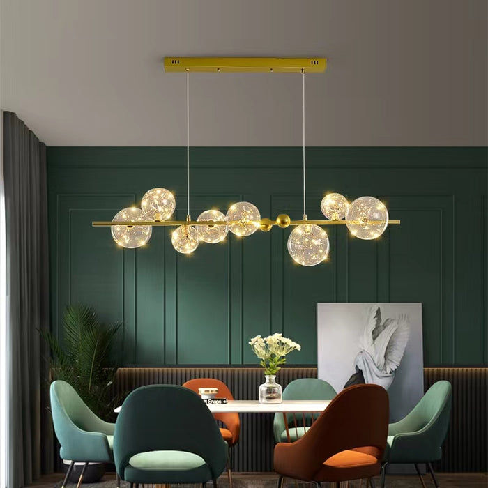 Modern Art Starry Sky Transparent Glass Pendant Chandelier for Dining Room/Kitchen Island