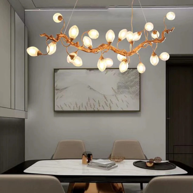 Lámpara colgante de rama de huevo de cristal de burbuja transparente de arte extragrande para comedor/isla de cocina/sala de estar