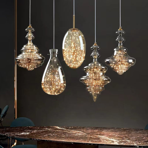 pendant,chandelier,chandeliers,glass,brass,star,art,designer recommended,dining table,kitchen island,bar,dining bar