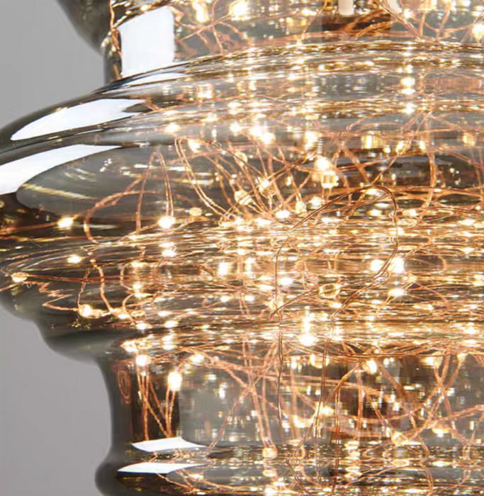 Lámpara colgante de cielo estrellado de cristal totalmente de cobre asequible para comedor/bar/isla de cocina