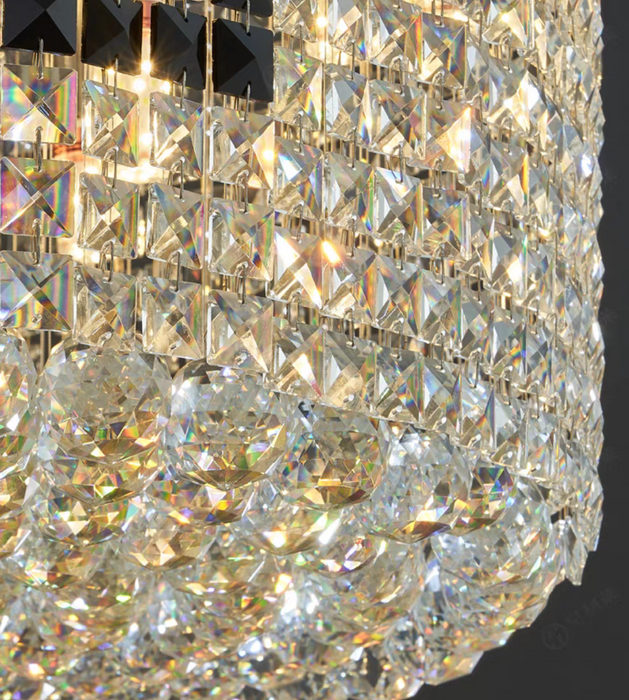 Designer Model Flush Mount Crystal Pendant Round Chandelier for Living/Dining Room/Study