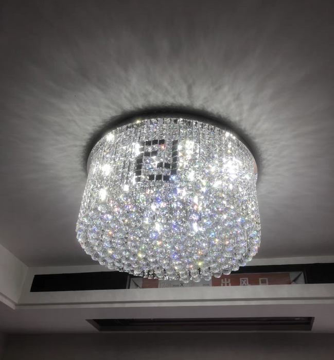 Lámpara redonda colgante de cristal de montaje empotrado modelo de diseñador para sala de estar/comedor/estudio