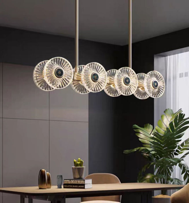 Lámpara colgante de acrílico redonda creativa de lujo, luz moderna, para salón/comedor/dormitorio