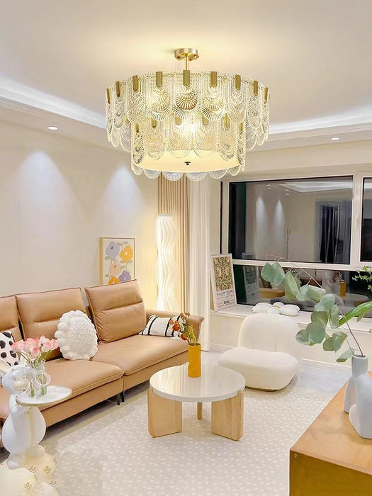 Lámpara colgante de cristal con diseño de lujo, luz nórdica, adecuada para sala de estar/comedor/dormitorio
