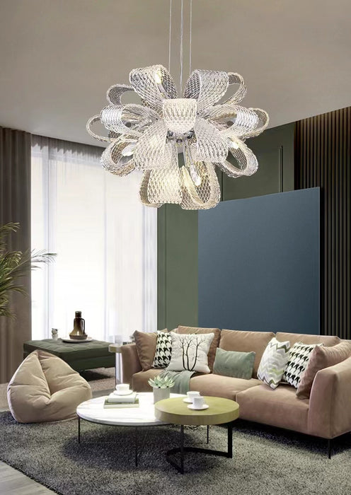 Post-Modern Art Glass Flower Bouquet Pendant Chandelier for Living/Dining Room/Bedroom