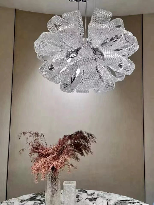 Lampadario a sospensione con bouquet di fiori in vetro artistico postmoderno per soggiorno/sala da pranzo/camera da letto