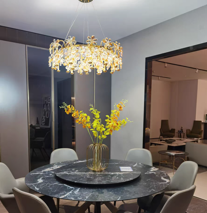 Designer Model Modern Light Luxury Flower Pendant Chandelier Suit for Living/Dining Room/Bedroom