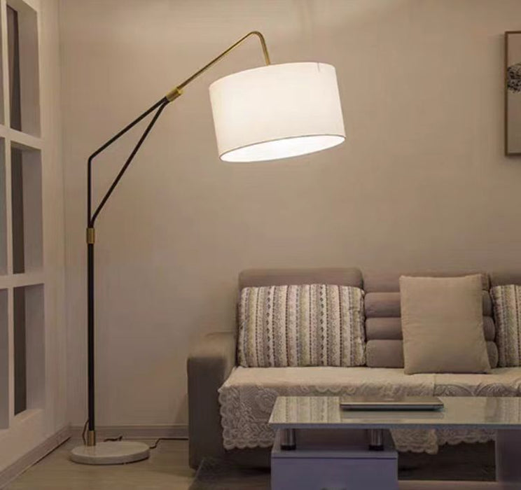 Lampada da terra verticale moderna e minimalista in marmo, lampada da pesca per soggiorno/camera da letto/studio