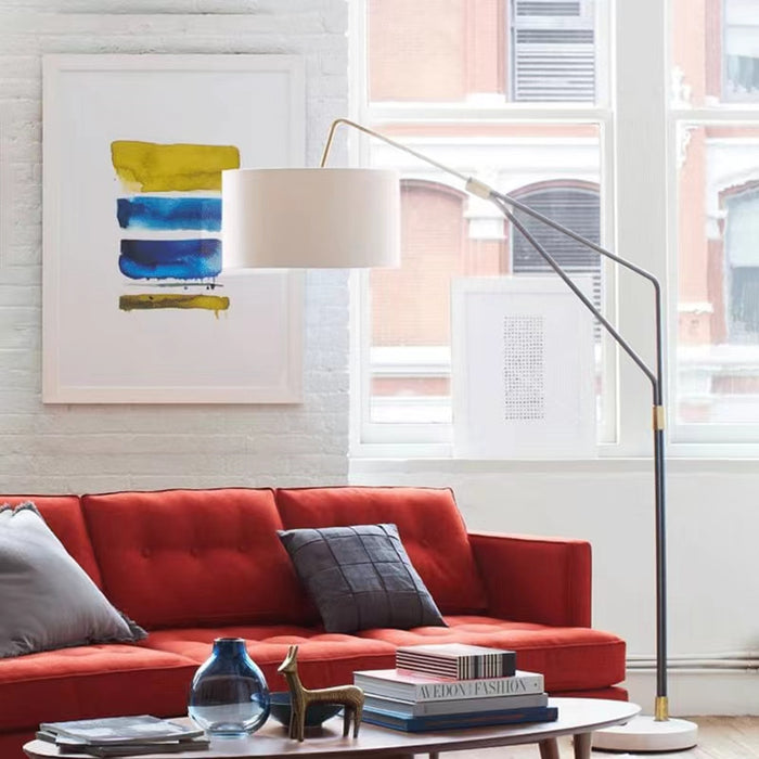 Modern Minimalist Marble Vertical Floor Lamp Fishing Light for Living Room/Bedroom/Study