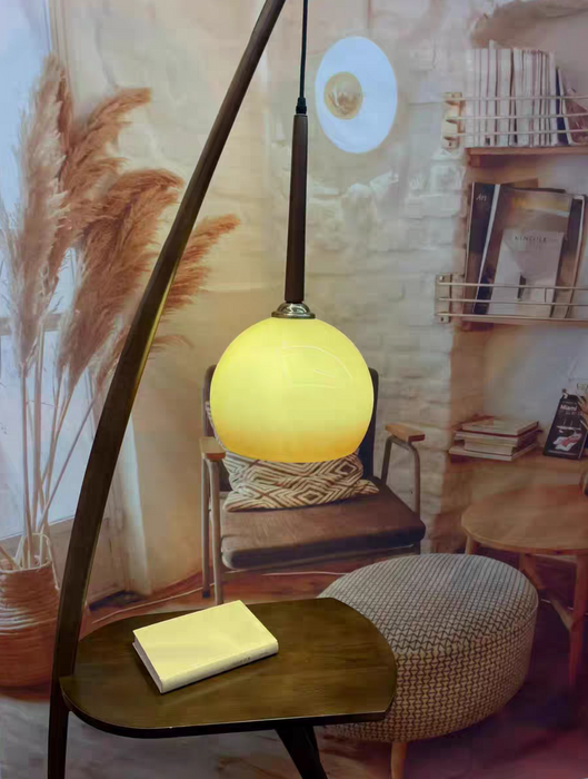 Estilo vintage con mesa de centro Lámpara de pie de madera maciza con colocación de luz para sala de estar/dormitorio/estudio