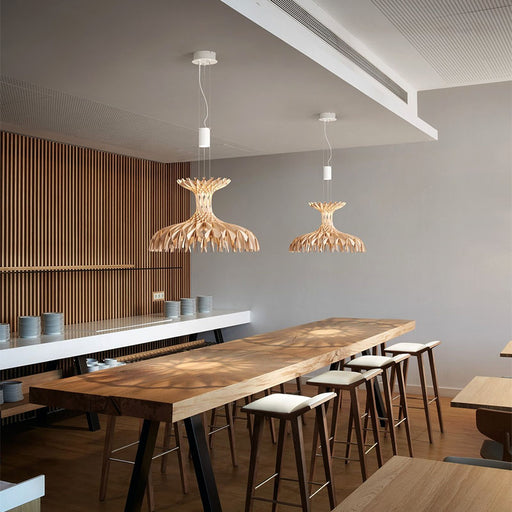 Dome 60 LED Chandelier by Benedetta Tagliabue for Bover,pendant,chandelier,chandeliers,long table,big table,dining table,dining bar,kitchen island,art,wood,wooden,designer recommended