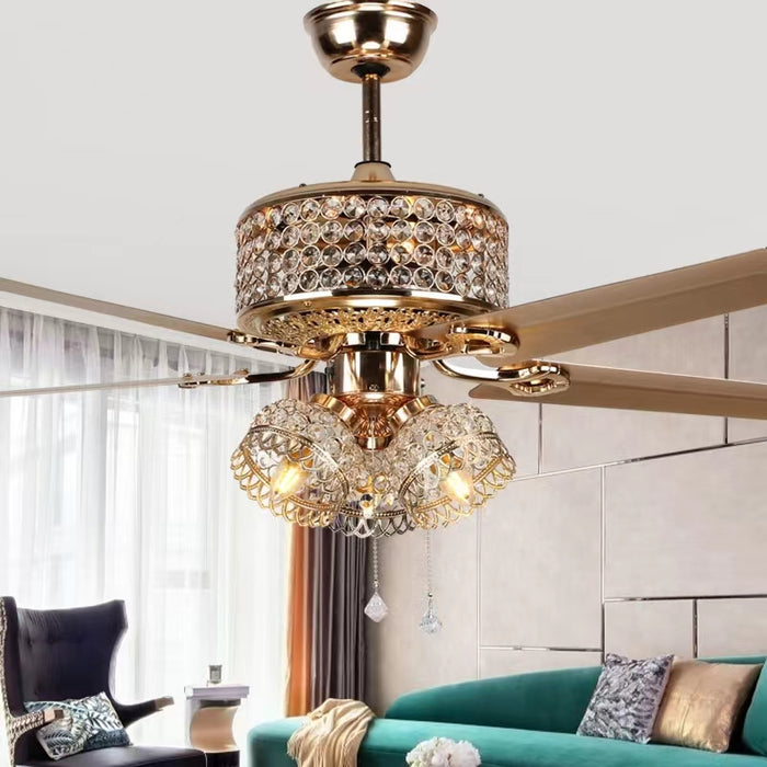 Lampadario in cristallo con luce a ventaglio di lusso oversize in stile europeo per soggiorno/sala da pranzo