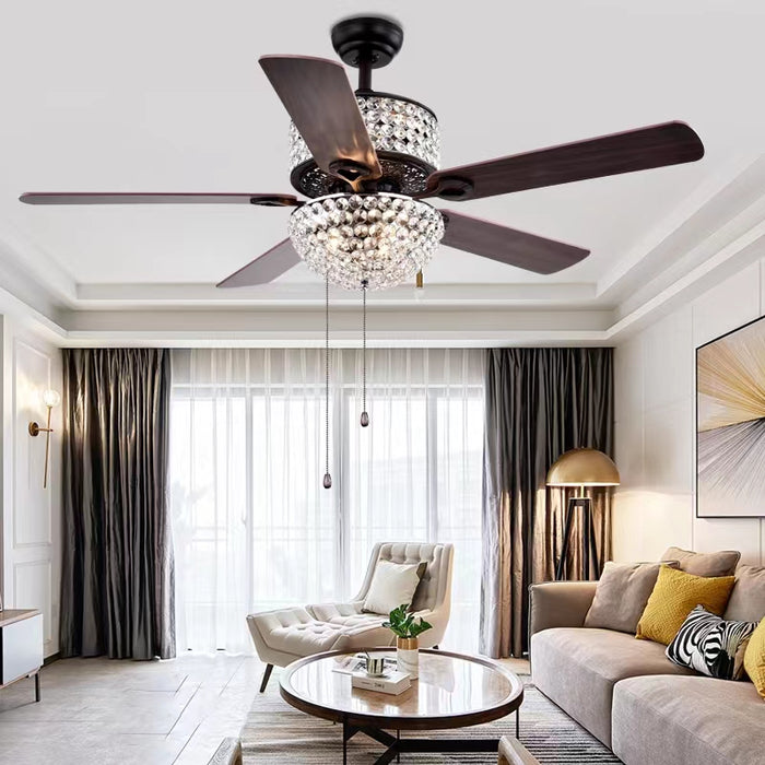 European Style Oversize Luxury Fan Light Crystal Chandelier for Living Room/Dining Room