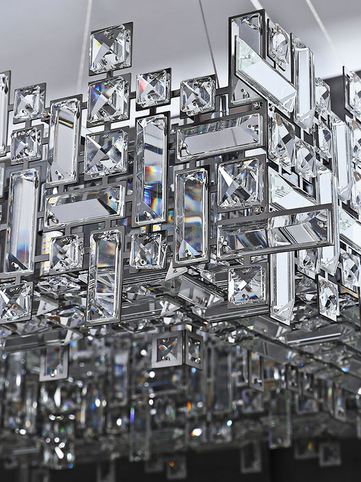 Lampadario a sospensione in cristallo della collezione di blocchi irregolari extra large per soggiorno/sala da pranzo