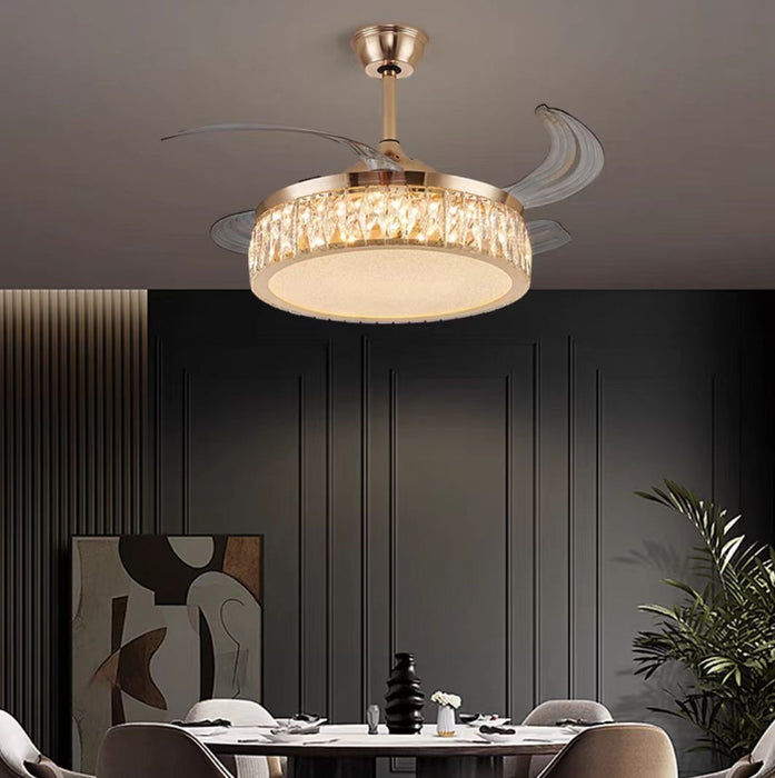 Nuevo Lámpara de techo con ventilador Invisible de 3 aspas, luz moderna de lujo, para salón/comedor/dormitorio