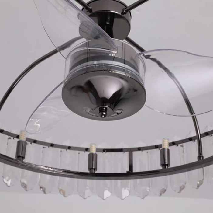 Nuevo Candelabro de cristal con luz de ventilador Invisible moderno para sala de estar/comedor/dormitorio