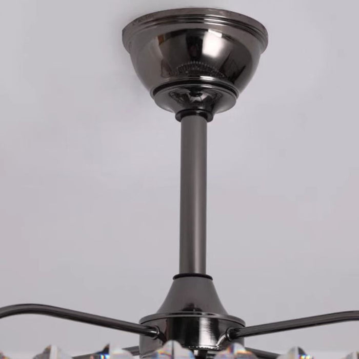 Nuovo lampadario di cristallo moderno con candela a luce di ventilatore invisibile per soggiorno/sala da pranzo/camera da letto