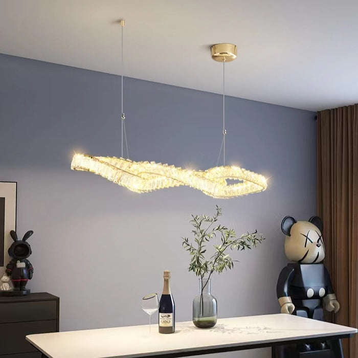 Lámpara colgante de cristal creativa de lujo, modelo de diseñador, para comedor/isla de cocina