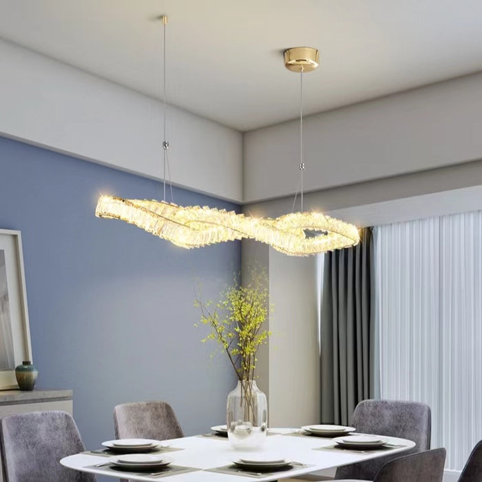 Lampadario a sospensione in cristallo creativo di lusso modello di design leggero per sala da pranzo/isola cucina