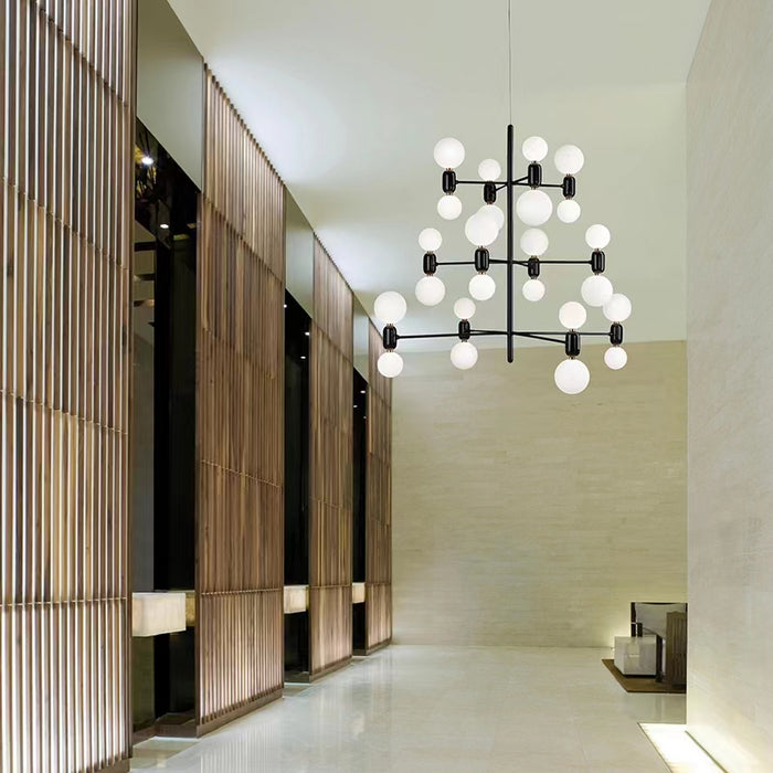 Lampadario combinato multi-lampadina modello minimalista di design per soggiorno/sala da pranzo