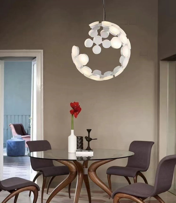 Lampadario a sospensione artistico a sfera irregolare semi-abbesnt modello di design minimalista per soggiorno/ufficio domestico