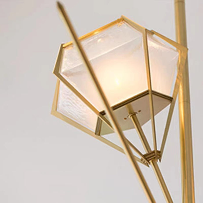 Lámpara colgante de diamantes facetados posmodernos de arte de gran tamaño para sala de estar/comedor
