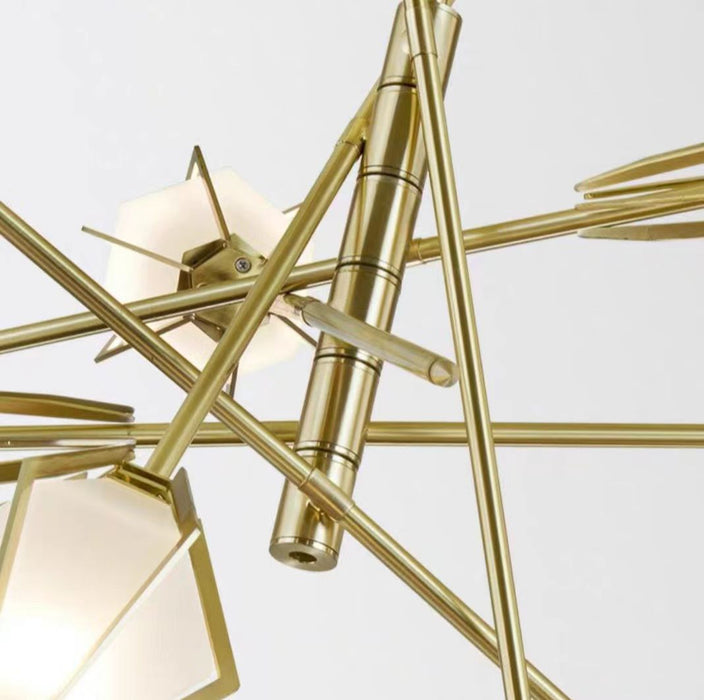 Oversized Art Post-Modern Facet Diamond Pendant Chandelier for Living/Dining Room