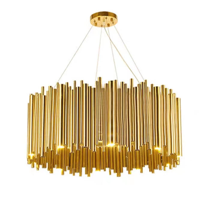 Modern Classic Round Fashion Gold Tube Pendant Chandelier for Living/Dining Room