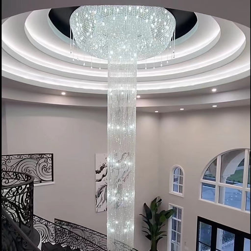 chandelier,chandeliers,crystal,luxury,extra large,large,oversized,big,huge,long high,tassel,waterfall,flush mount,ceiling,duoplex hall,loft,foyer,hotel