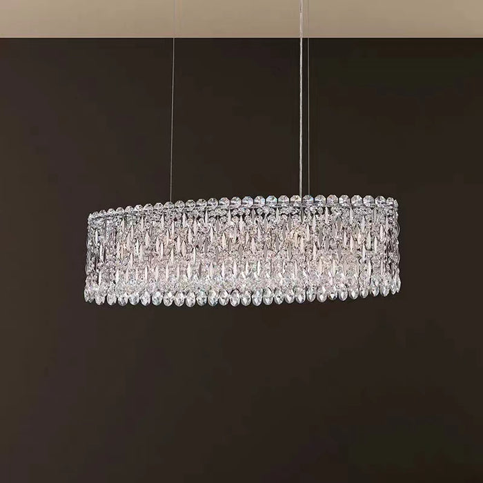 Extra Large Modern Fashion Oval Crystal Pendant Chandelier for Dining Room/Kitchen Island