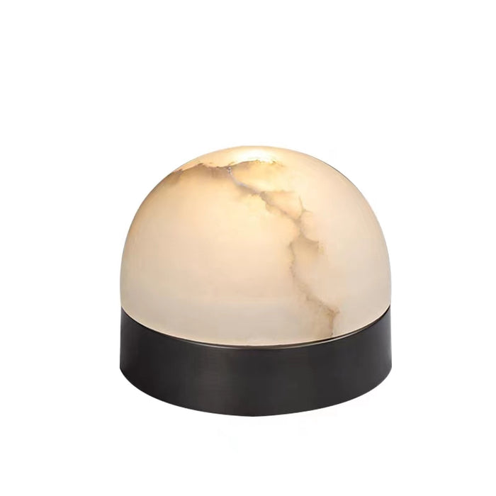 Lámpara de mesa decorativa de mármol natural hemisférica simple modelo de diseñador para mesita de noche/escritorio de estudio