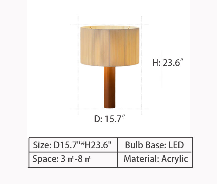 D15.7"*H23.6" Moragas Table Lamp，table lamp,lamps,lamp,study desk,coffee bar,wood,round,bedside table,white,nodic,retro,vintage,round