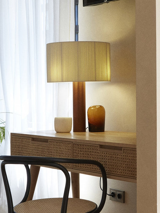 Lámpara de mesa redonda clásica plegable blanca minimalista para mesita de noche/mesa de centro/escritorio de estudio