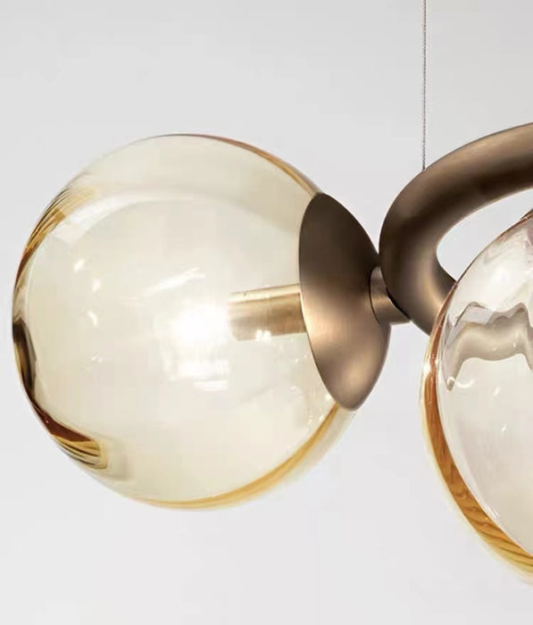Modern Minimalist Multiple Transparent Glass Sphere Pendant Chandelier for Living/Dining Room