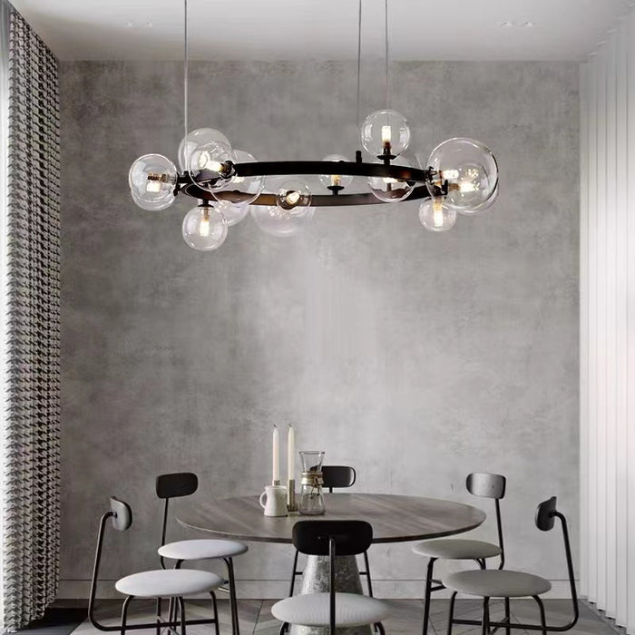 chandelier,chandeliers,round,round,linear,glass,black,bubble,nordic,minimalist,living room,dining room,dining table,long table,big table,kitchen island,kitchen bar,oversized,huge,big,long,large,extra large