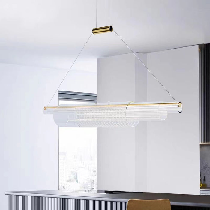 Lampada a sospensione cilindrica Avant di grandi dimensioni Nordic Art lunga a 3 livelli per sala da pranzo/isola cucina