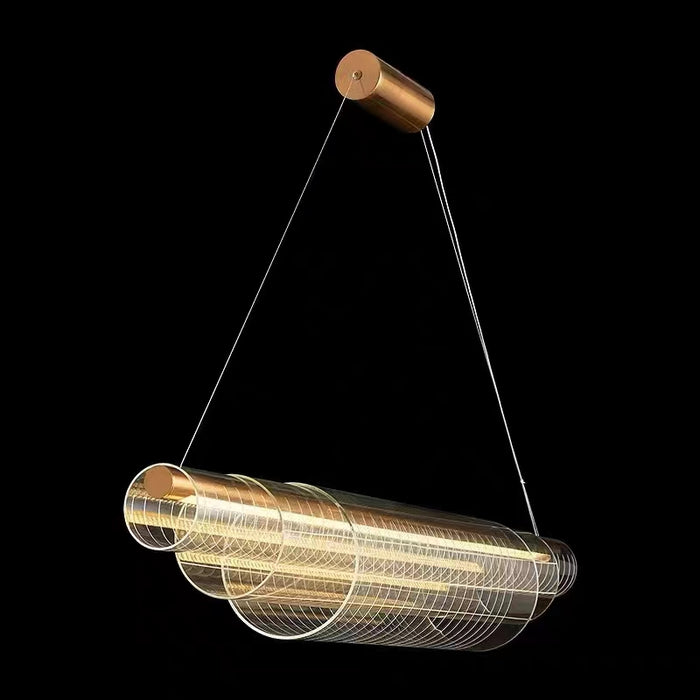 Lámpara colgante Avant cilíndrica de 3 niveles, larga, de arte nórdico, de gran tamaño, para comedor/isla de cocina