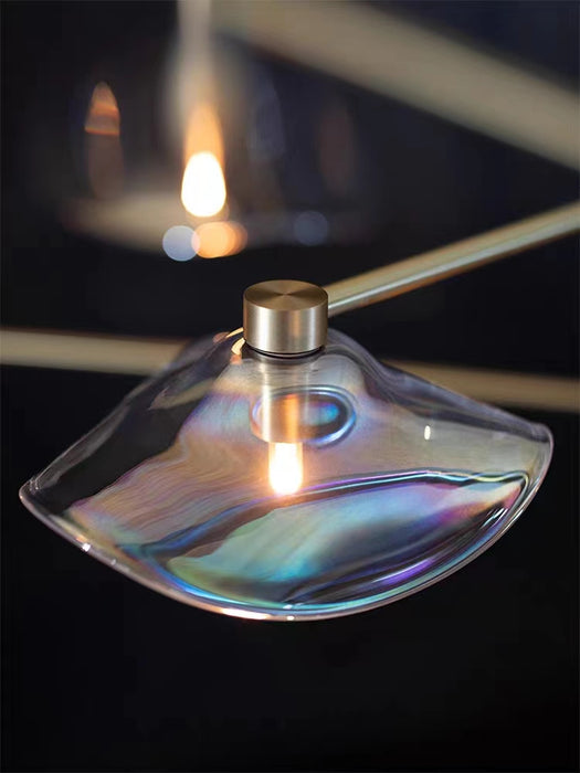 Designer Model Art Branch Glass Calla Lily Disc Pendant Chandelier for Living/Dining Room