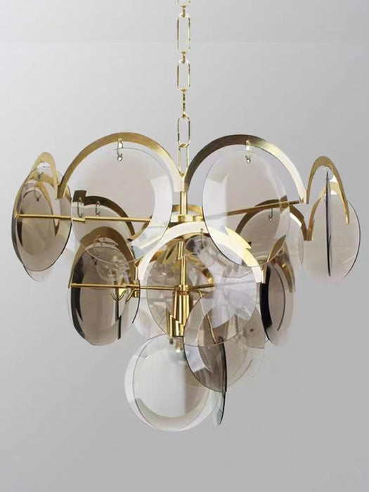 Post-Modern Art Layered Glass Piece Series Chandelier for Living/Dining Room/Bedroom