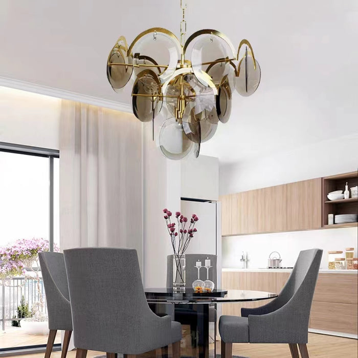 chandelier,chandeliers,piece,gray,amber,branch,glass,iron,multi-tier,tiers,layers,round piece,dining room,living room,bedroom,entryance,hallway,ceiling,chain,candle