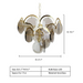 D29.5"*H21.7" chandelier,chandeliers,piece,gray,amber,branch,glass,iron,multi-tier,tiers,layers,round piece,dining room,living room,bedroom,entryance,hallway,ceiling,chain