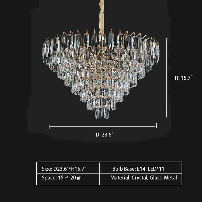 D23.6"*H15.7" chandelier,chandeliers,crystal,metal,glass,multi-tier,multi-layer,layers,tiers,ceiling,living room,dining room,bedroom,foyer,entryance,hallway,clear crystal,gray crystal,branch