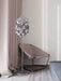 spiral, acrylic, tiered,living room, dining room, shining , upmarket, post-modern, spiral waterfall, chrome, floor lamp